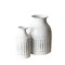 Creative Design Set of 2 White Distressed Glossy Finish Ceramic Pot Vases 7.5"